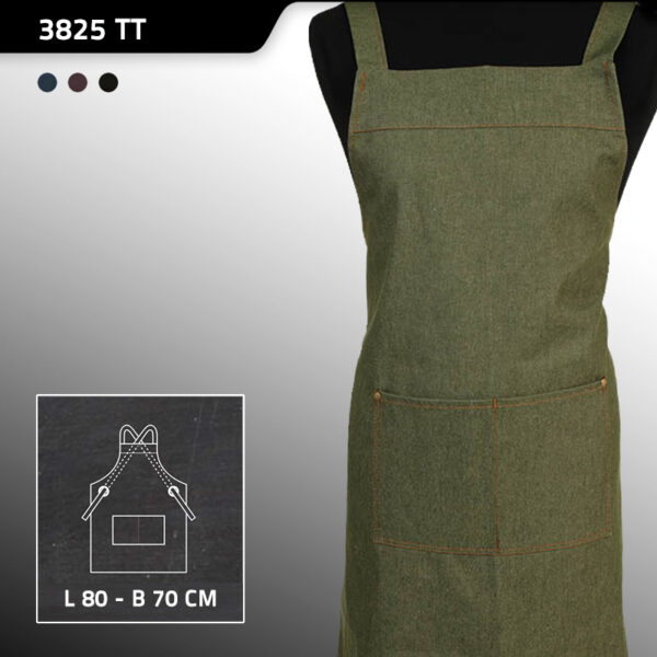 Denim TT halterschort kruisband